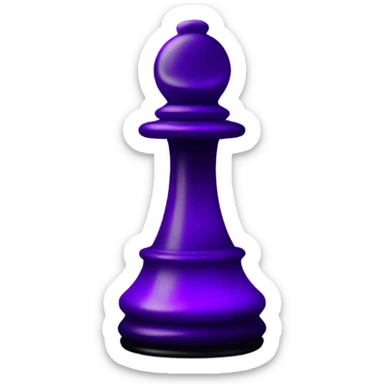 a glowing purple black chess pawn sticker