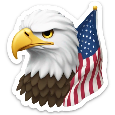 american flag and bald eagle sticker