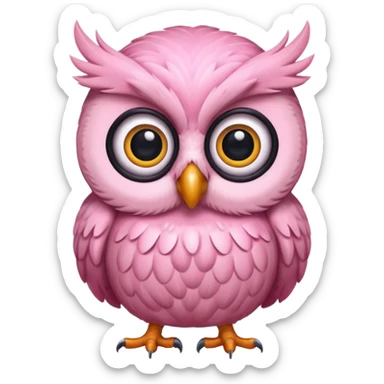 pink owl sticker