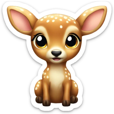 baby deer with lights sticker