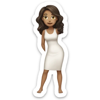Girl with hour glass figure brunette latina sticker