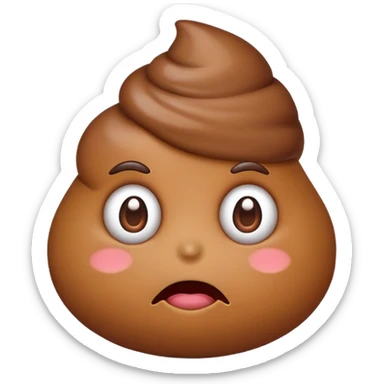A poo emoji giving a sideye sticker