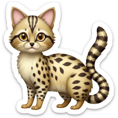 Civet-Genet-Numbat-Persian-cat-Ocicat-hybrid-fusion, full body sticker