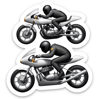 An icon showing a motorcycle and car racing side by side, leaving trails of speed and excitement. The silhouettes merge, symbolizing the thrill of adventure, custom tuning, and the freedom of the open road. A dynamic design on a transparent background, evoking passion for both vehicles. sticker