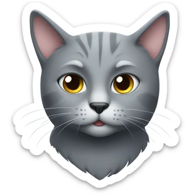 Jealous grey cat sticker