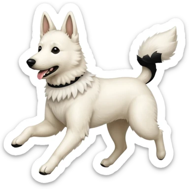 White belgian Shepard Runs away from police car and says "ACAB" sticker