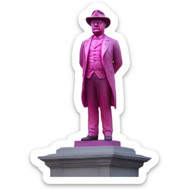 Pink ombre Theodore Roosevelt statue  sticker