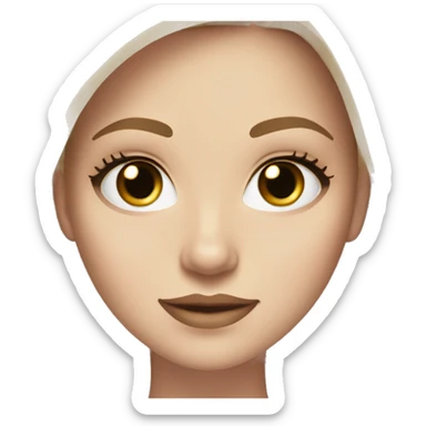 A white girl with dark brown eyes and long lashes with long straight blonde hair  sticker