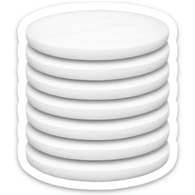 A pack of 50 round flat cotton pads sticker