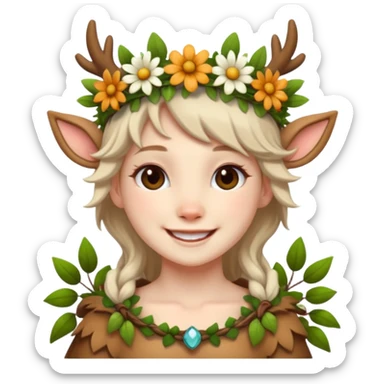Cute Druid human like fawn sticker