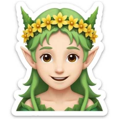 elf with flower crown sticker