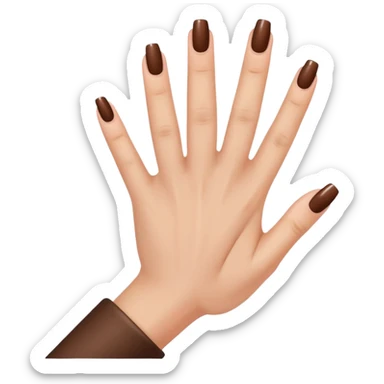 brown nails on a hand with 5 finger, but a pretty and feminine hand sticker