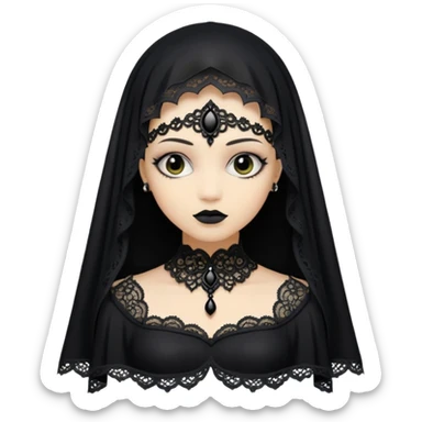 a black veil dark gothic sticker