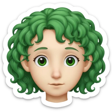 green curly  haired  big head accessory big nose mid size ear young sticker