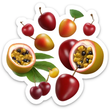 passion fruit cherries and cherries in a dove sticker