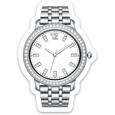 Crie um relógio de pulso prateado cravejado de diamantes  sticker