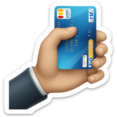 white hand with credit card sticker