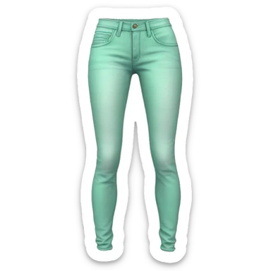 Realistic isolated pair of mint green distree jean jeggings. sticker