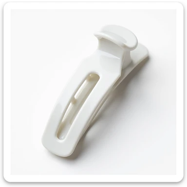 realistic white hairclip, photorealistic, isolated, no hair, neutral background sticker