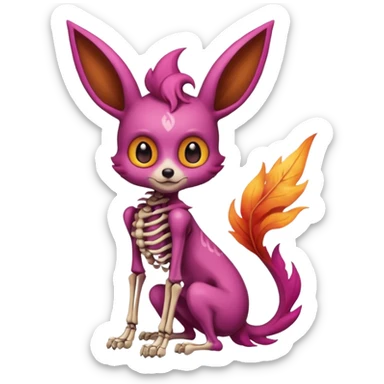 Magenta Brown Skinny Skeleton-Flareon-fairy sticker
