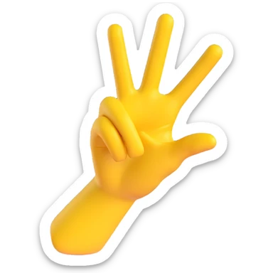 Convert this image into a clean 3D emoji style, keeping the yellow 'OK' hand sign, with a transparent background. sticker