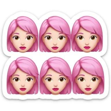 woman Pink lips, deifferent hair sticker