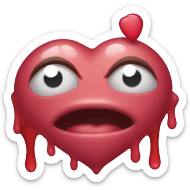heart eyes with drool  sticker