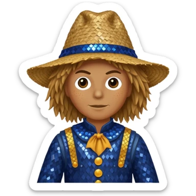 Scarecrow from Oz with dark blue sequin outfit sticker