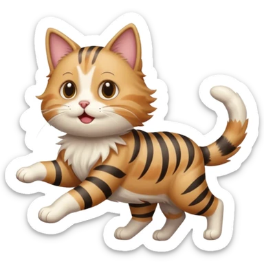 Cat Running Away from Dog sticker