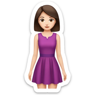 Attractive brunette in short dress sticker