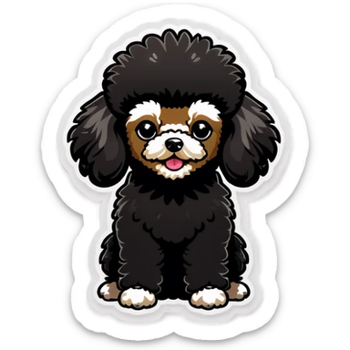 Black toy poodle  sticker
