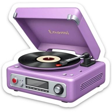 Mauve retro record player sticker