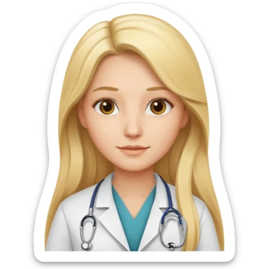 General practitioner model with long blonde hair sticker