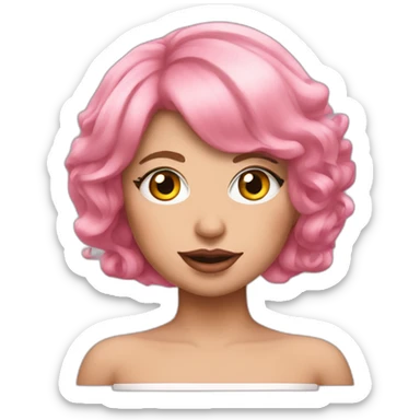 lady gaga with pink hair sticker