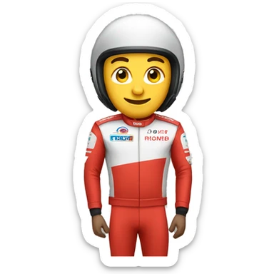 guy in red racing outfit sticker