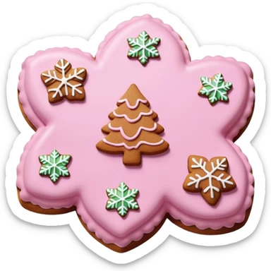 christmas gingerbreads pastel pink sticker