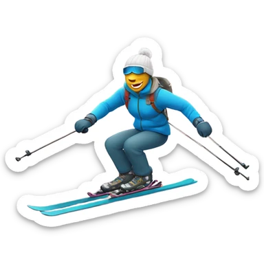 Skiing in snowstorm sticker