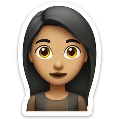 hispanic woman with a disapoointed look, straight hair sticker