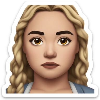 Florence Pugh frowning sticker
