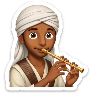 Arabian snake charmer playing flute sticker
