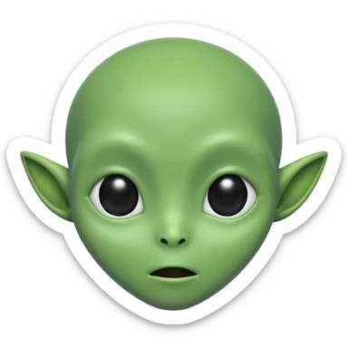 A cute alien face with two black eyes and without antennae, ears, nostrils sticker
