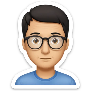 Emoli hombre con lentes poco cabello negro y nariz grande sticker