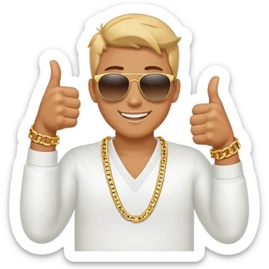 double thumbs up gangster dripped out sticker