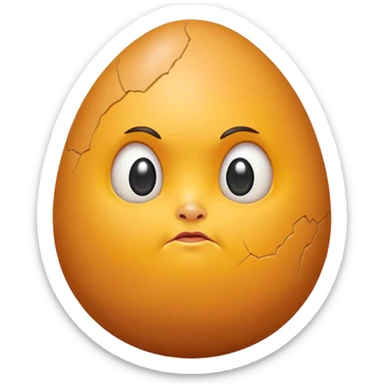 A really big egg with a really big forehead and a double chin with legs sticker