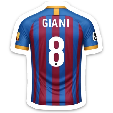 buat costum seperti diatas buat mirip hanya pakaian saja tidak pakai orang dan dari belakang barcelona nama punggung giani dan nomor punggung 8 menghadap belakang custom belakangnya baju belakangnya sticker