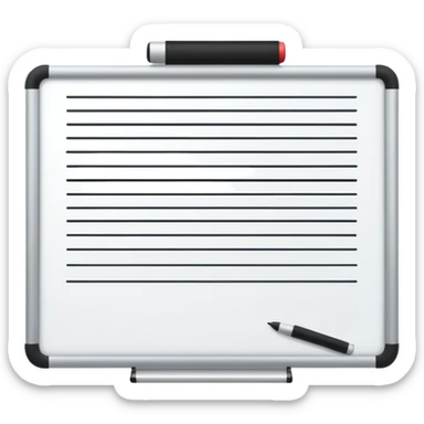 Whiteboard with lines indicating written notes sticker