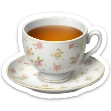 Tea cup sticker