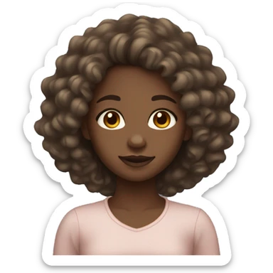 black girl with light brown eyes and long curly hair sticker