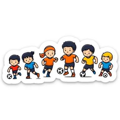 children playing sports sticker