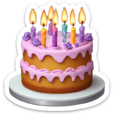 cake with forty candles sticker